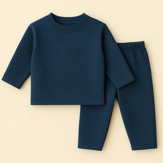 Kids Polyester Tracksuit Waffle Knit Sea Green